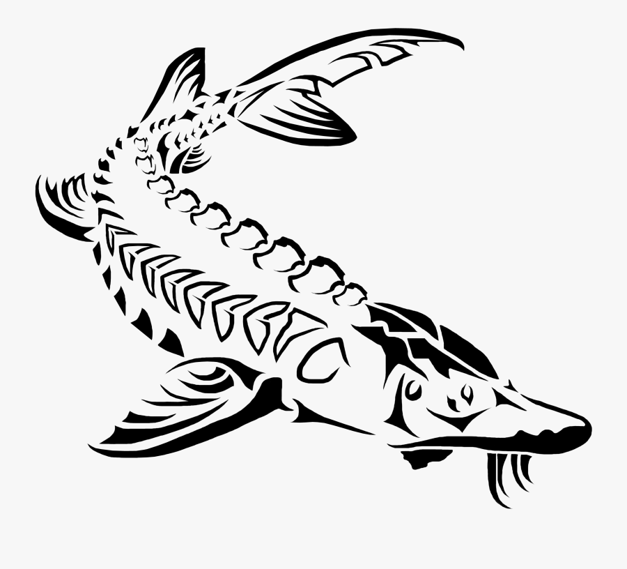 Sturgeon Drawing Transparent Png Clipart Free Download - Sturgeon Tribal, Transparent Clipart