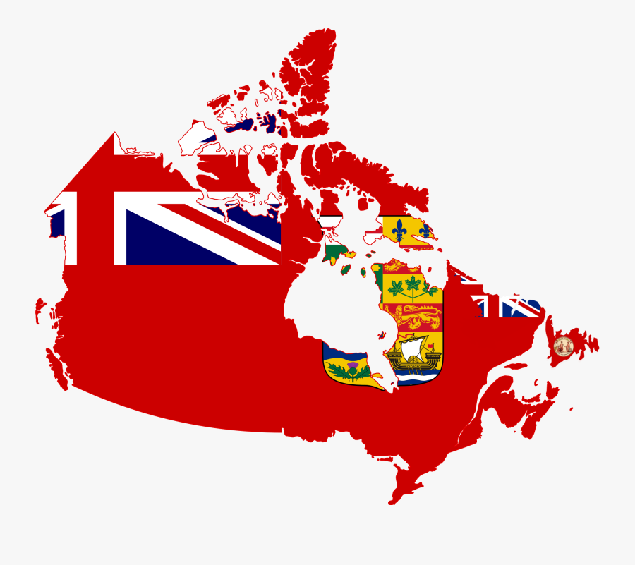 Flag Map Of Canada, Transparent Clipart