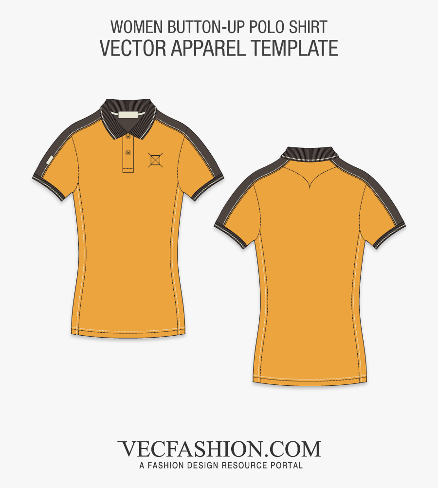 Clip Art Women Fashion Flat Vecfashion - Polo Shirt Template Women, Transparent Clipart