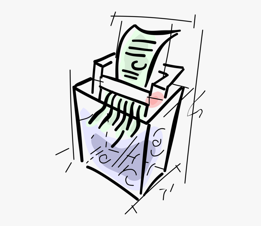 Vector Illustration Of Office Paper Shredder Destroys - Aktenvernichtung Clipart, Transparent Clipart