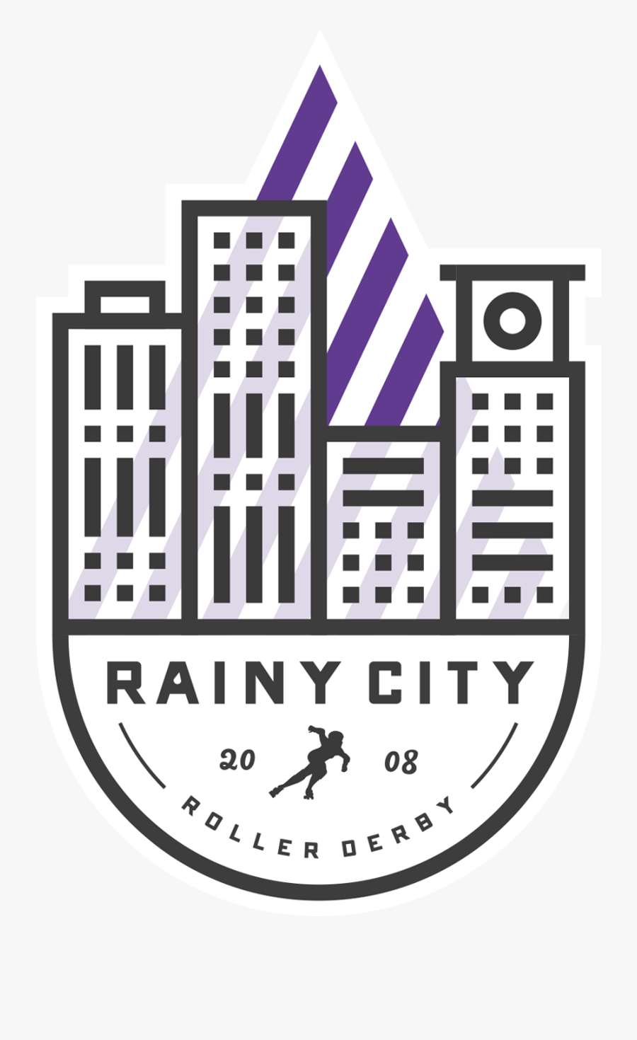 Rainy City Roller Derby Logo, Transparent Clipart