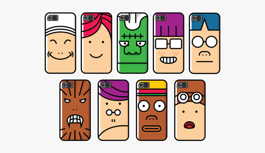 Phone Case Cartoon Character - Free Cartoon Character Vector, Transparent Clipart