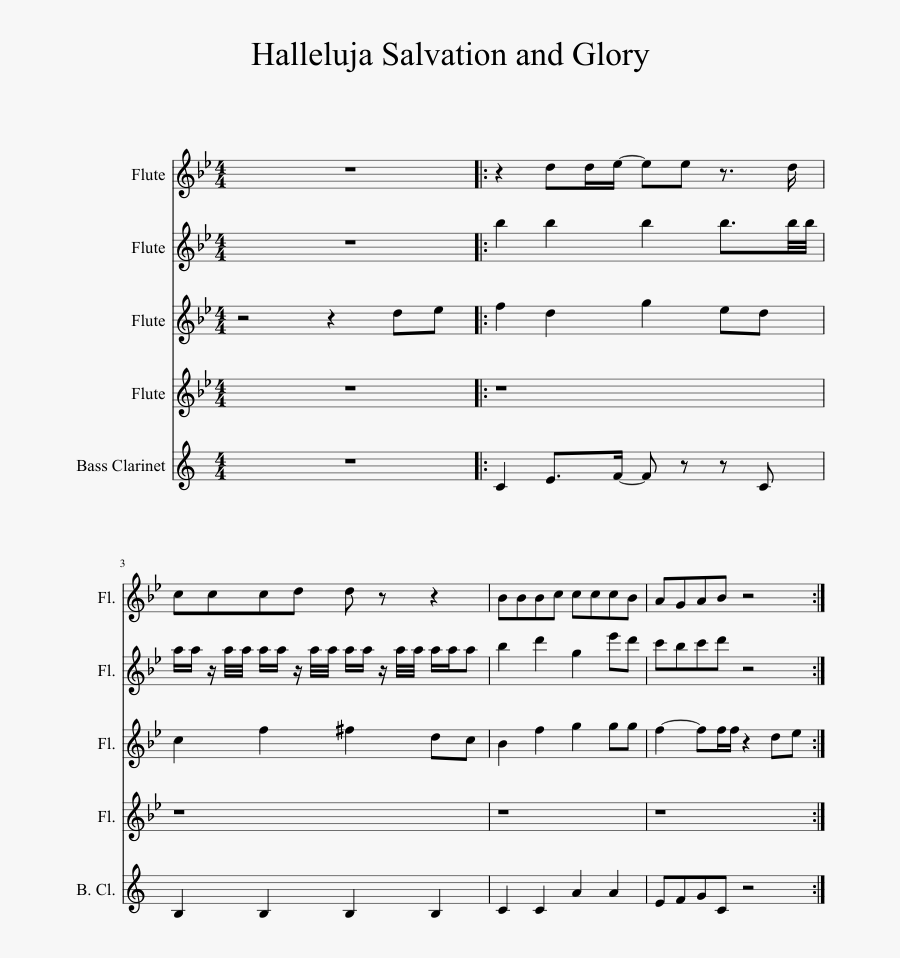 Clip Art Hallelujah Flute Sheet Music - Galactic Mermaid Sheet Music, Transparent Clipart