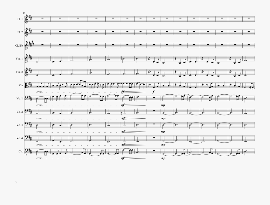 Clip Art Hallelujah Flute Sheet Music - Sheet Music, Transparent Clipart