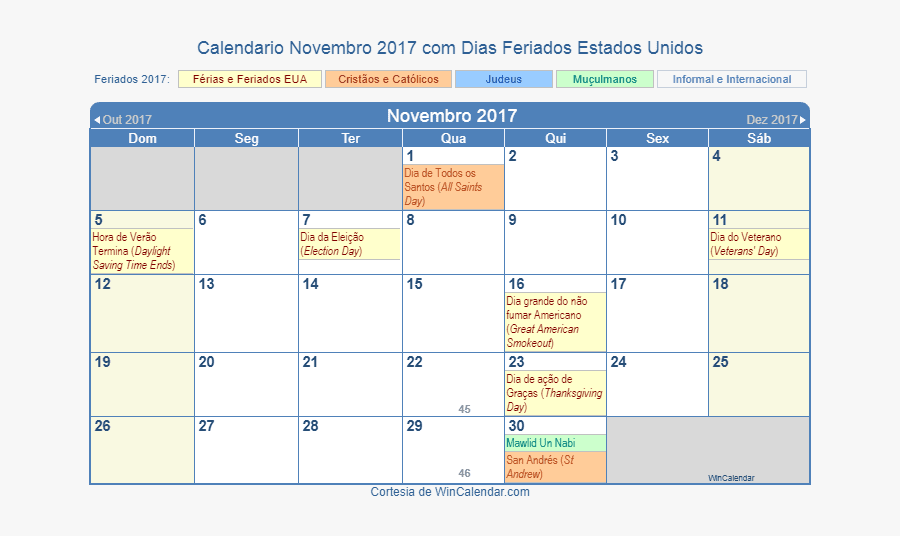 Clip Art Calendrio Novembro - October 2021 Calendar With Holidays, Transparent Clipart