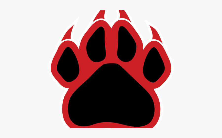 Wolverine Clipart Cat Claw - Red And Black Paw Print, Transparent Clipart