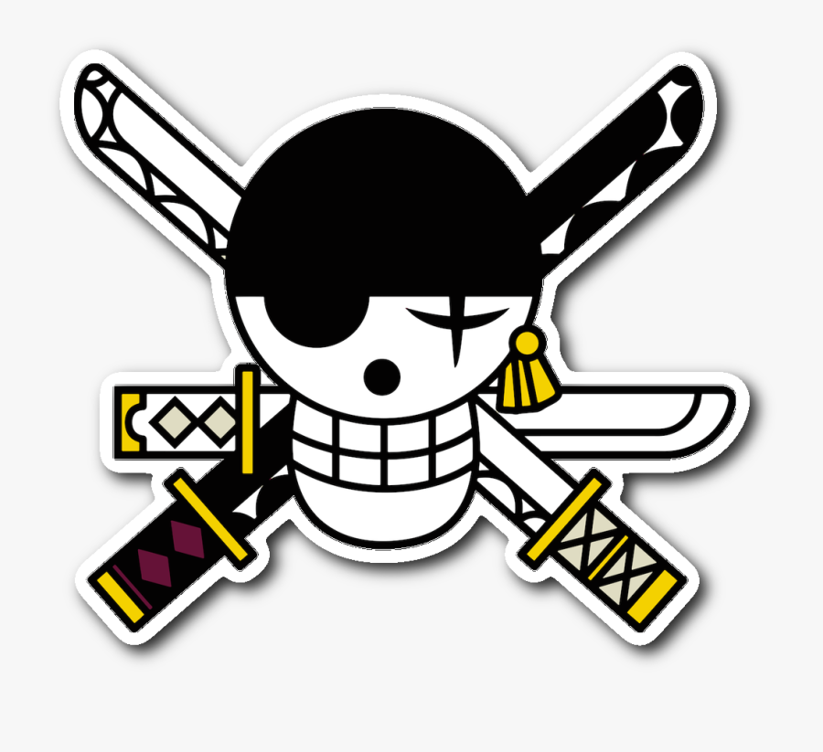Zoro"s Jolly Roger Sticker One Piece Zoro Symbol , Free Transparent