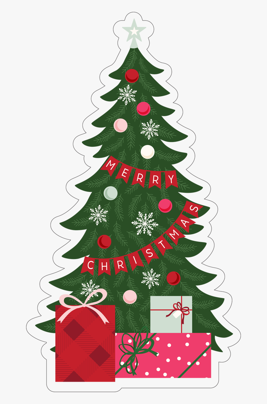 Tree With Presents Print & Cut File - Christmas Tree, Transparent Clipart
