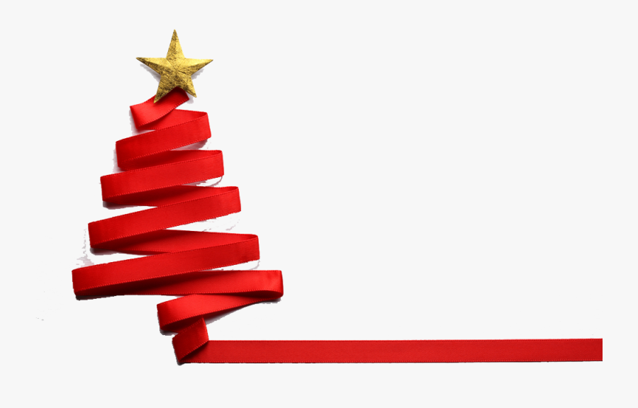 Christmas Png Vector - Ribbon Christmas Tree Png, Transparent Clipart