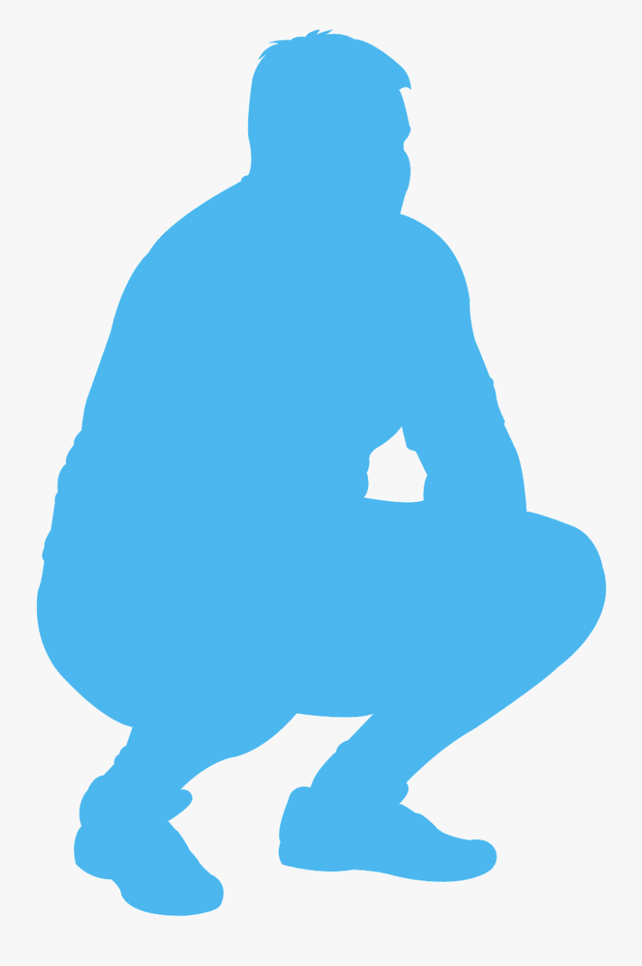 Man Squatting Vector, Transparent Clipart