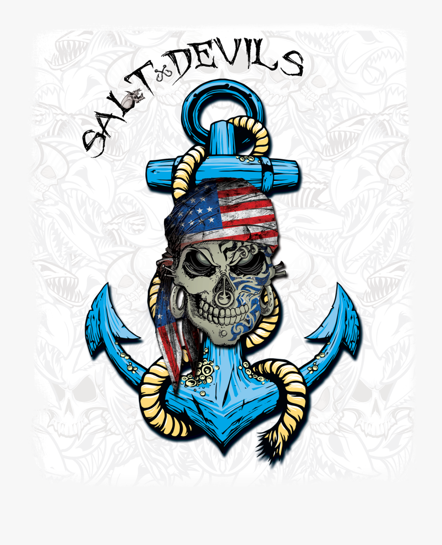 Salt Devils United We Stand Jolly Roger Anchor Long - Illustration, Transparent Clipart