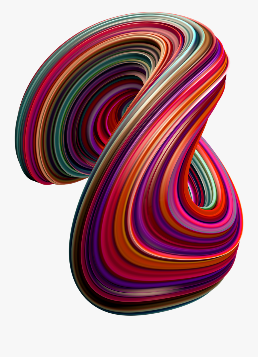 A Set Of 12 Dynamic Swirling 3d Shapes On Transparent - Dynamic 3d Shapes, Transparent Clipart
