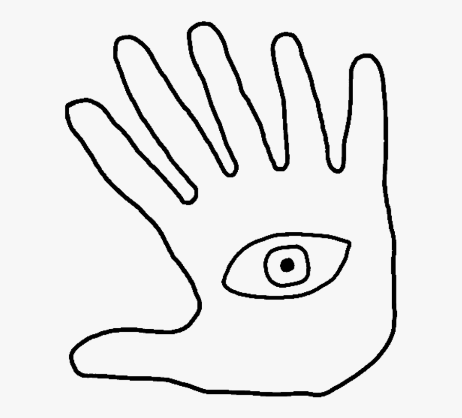 Finger Hand With Seeing Eye - Hand With 6 Finger Drawing, Transparent Clipart