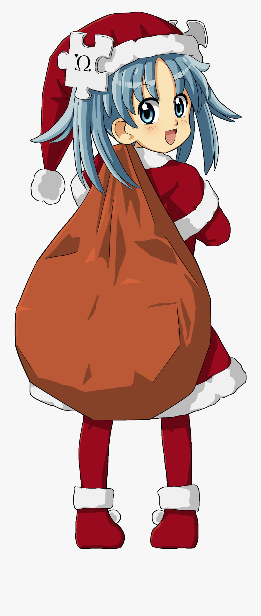 Wikipe-tan In Santa Costume - Cartoon, Transparent Clipart