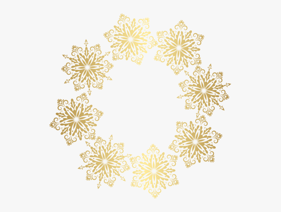 Gold Snowflakes Border Transparent Image - Gold Snowflake Border Transparent, Transparent Clipart