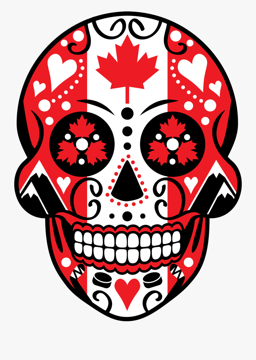 What Do You Think About This Sugar Skull Flag Of Canada - Canada Flag Sugar Skull, Transparent Clipart