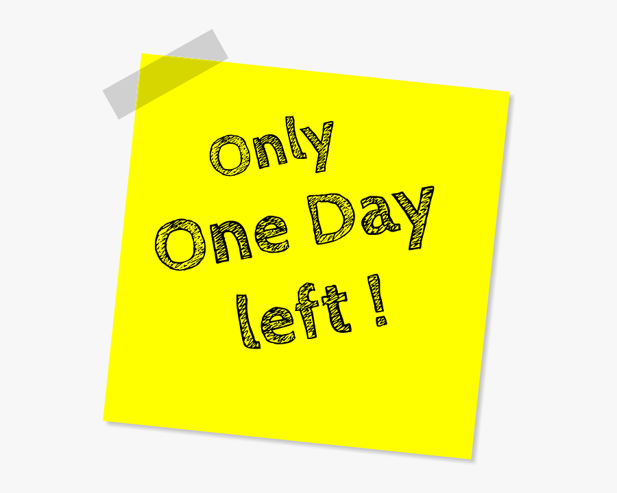 Countdown One Day Left, Transparent Clipart