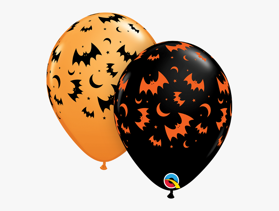 Flying Bats & Moons Balloons - Halloween Balloons Clip Art, Transparent Clipart