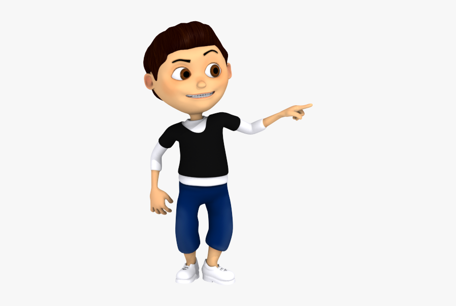 D Cartoon Models - Cartoon Person Pointing Finger, Transparent Clipart