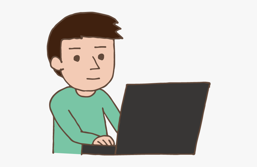 Young Man Using Laptop - Person Using Laptop Clipart, Transparent Clipart