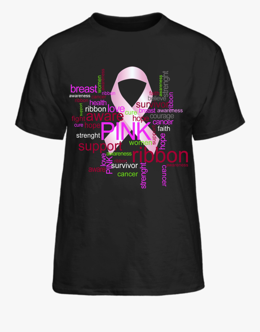 Pink Ribbon Breast Cancer Awareness T-shirt - Active Shirt, Transparent Clipart
