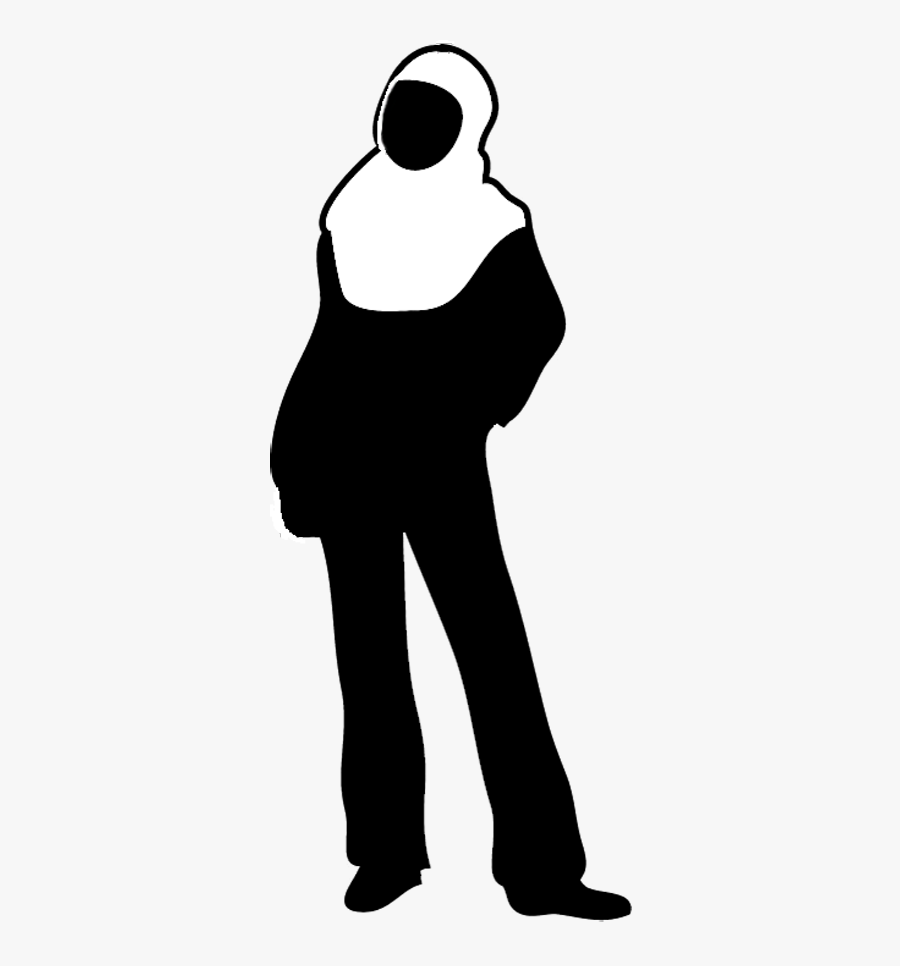Silhouette Of Standing Woman, Young Female Silhouette - People Silhouette Images School Jpeg, Transparent Clipart
