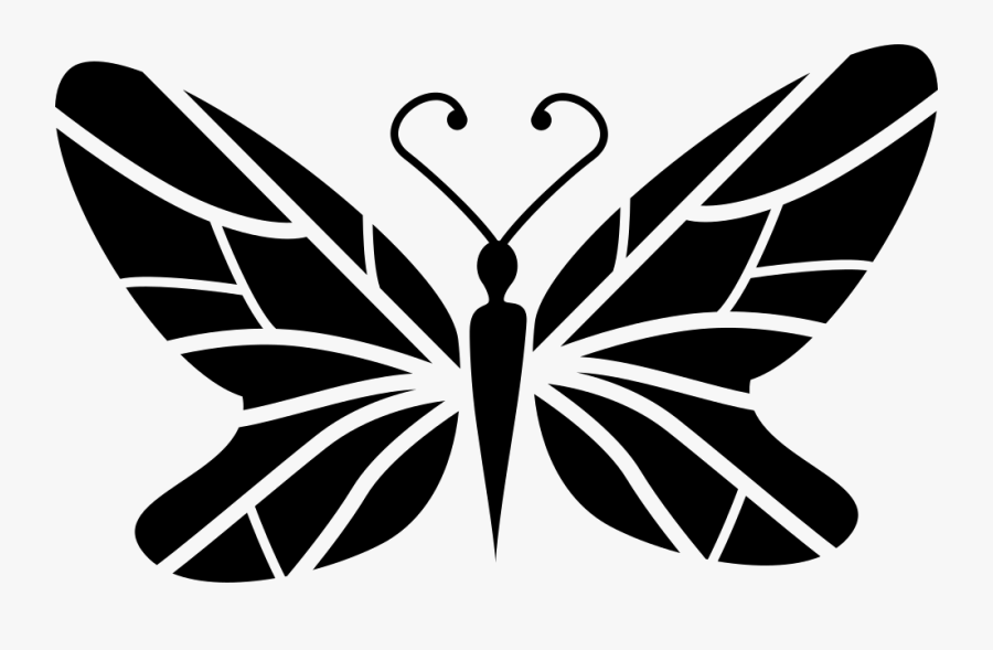 Clip Art Black With Lines Wings - Design Black Butterfly Png, Transparent Clipart