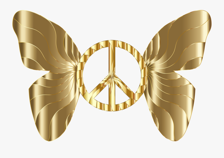 Groovy Peace Sign Butterfly - Illustration, Transparent Clipart
