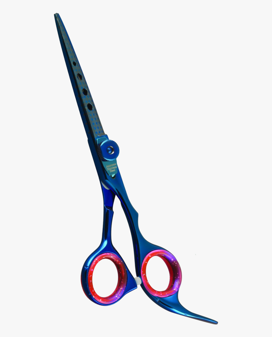 Samshears Professional Blue Titanium Cutting Barber - Scissors, Transparent Clipart