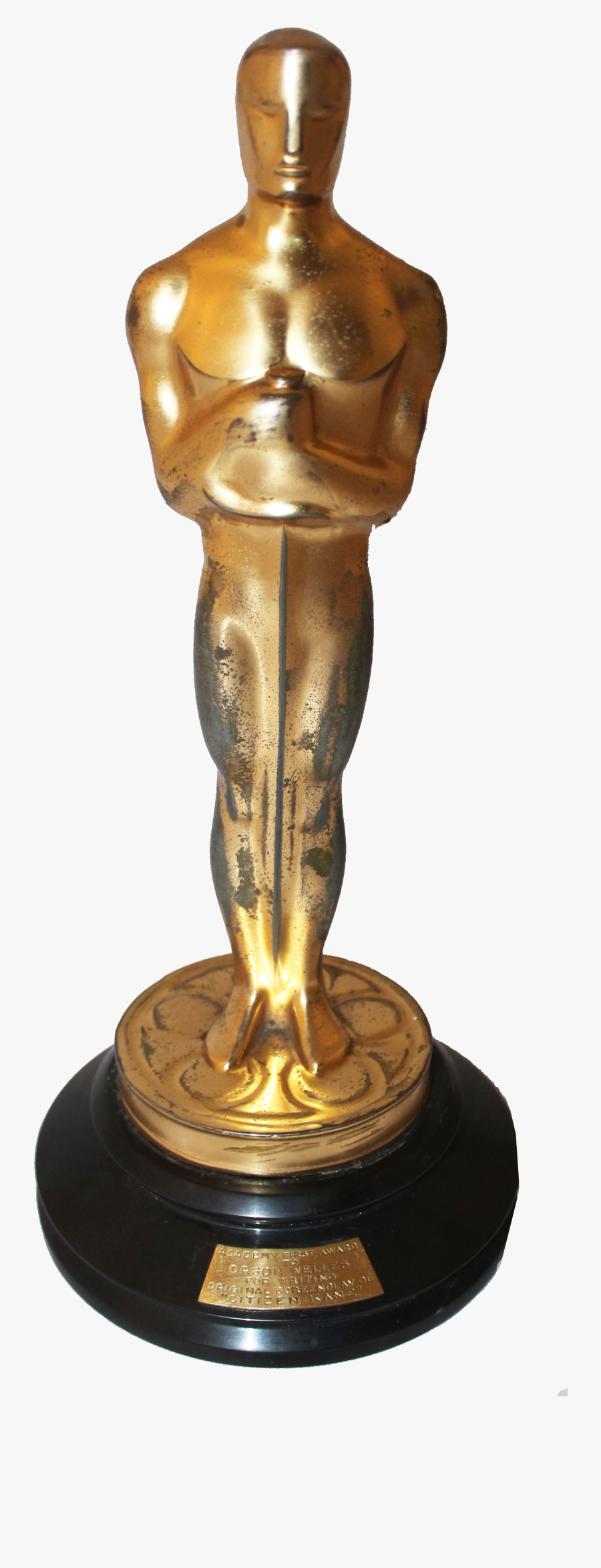 Golden Statuette Oscar, Transparent Clipart