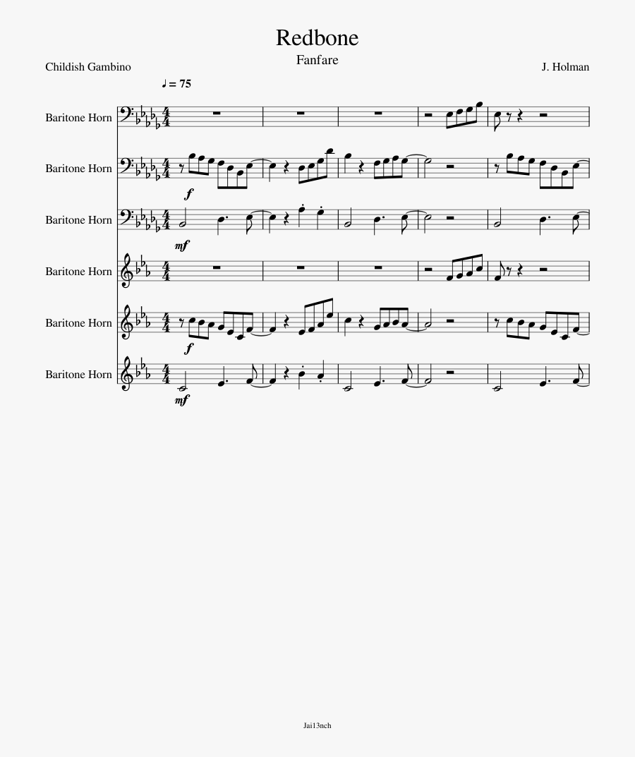 Redbone Childish Gambino Sheet Music - Sheet Music, Transparent Clipart