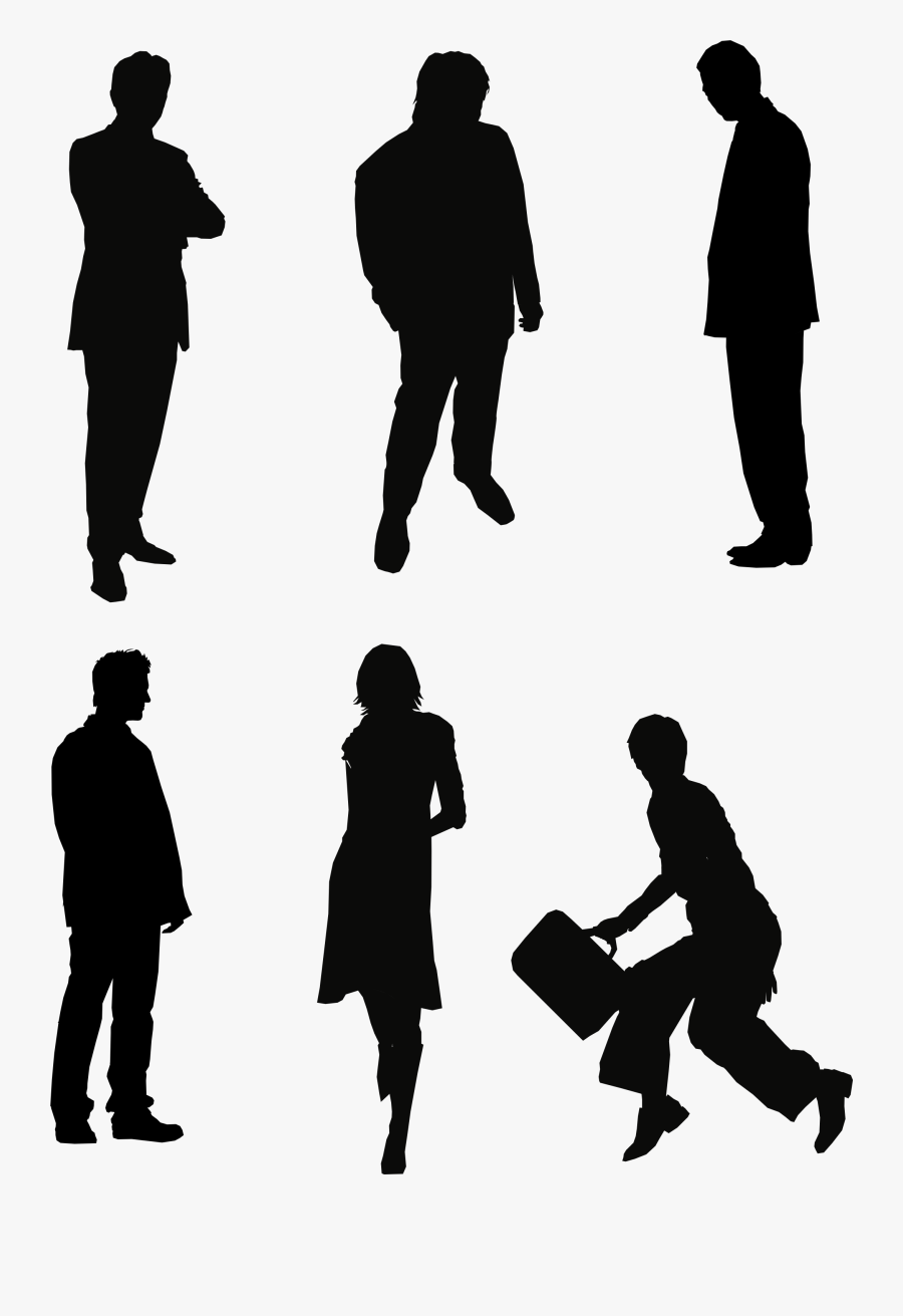 6silhouettes - People Photoshop Silhouette Png, Transparent Clipart
