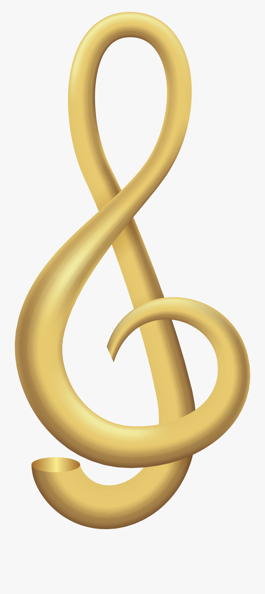 Transparent Treble Staff Clipart - Gold Treble Clef Clipart, Transparent Clipart