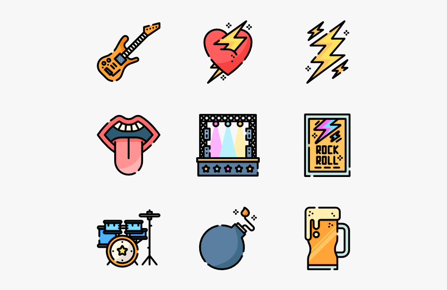 Rock And Roll - Rock And Roll Icon, Transparent Clipart