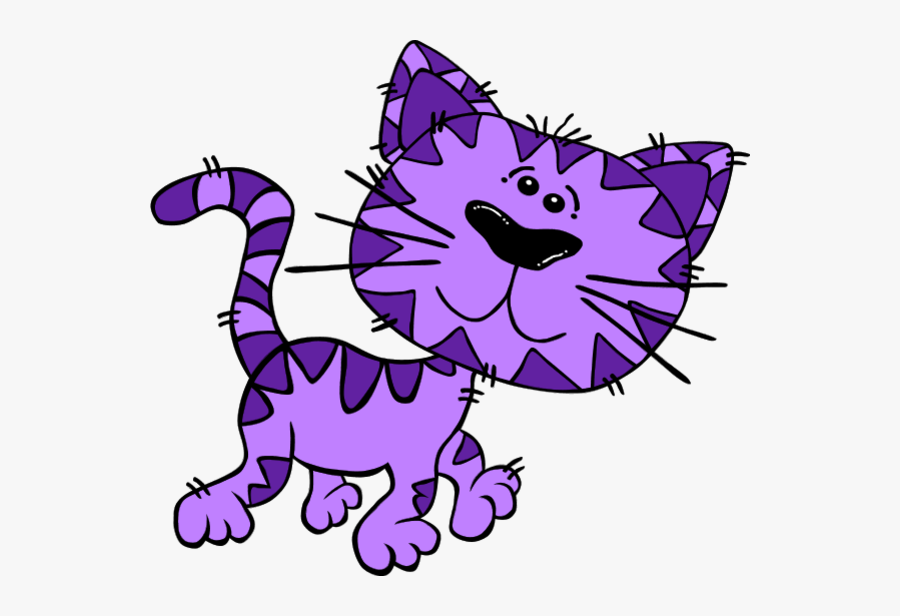 Clip Art Purple Cat Clip Art - Purple Cat Clip Art, Transparent Clipart