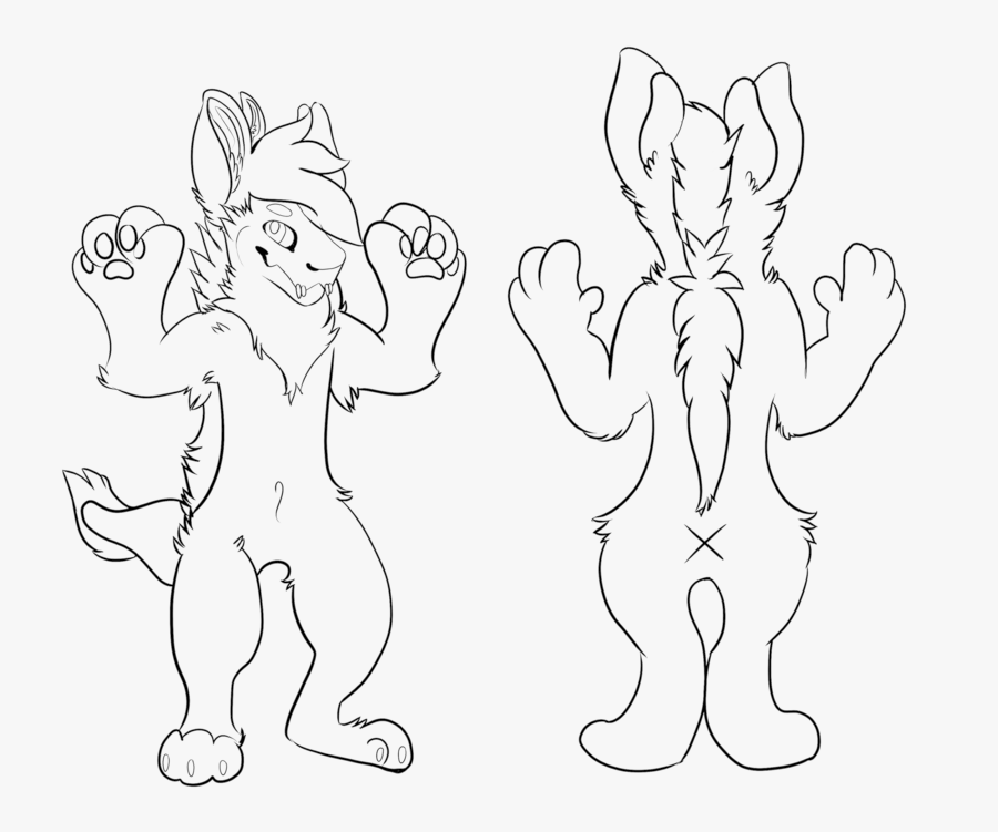 Free Manger Lineart Images - Fursona Free Line Art, Transparent Clipart