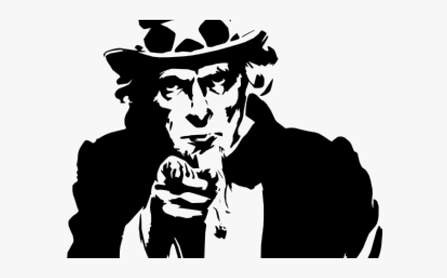 Uncle Sam Black And White Png, Transparent Clipart