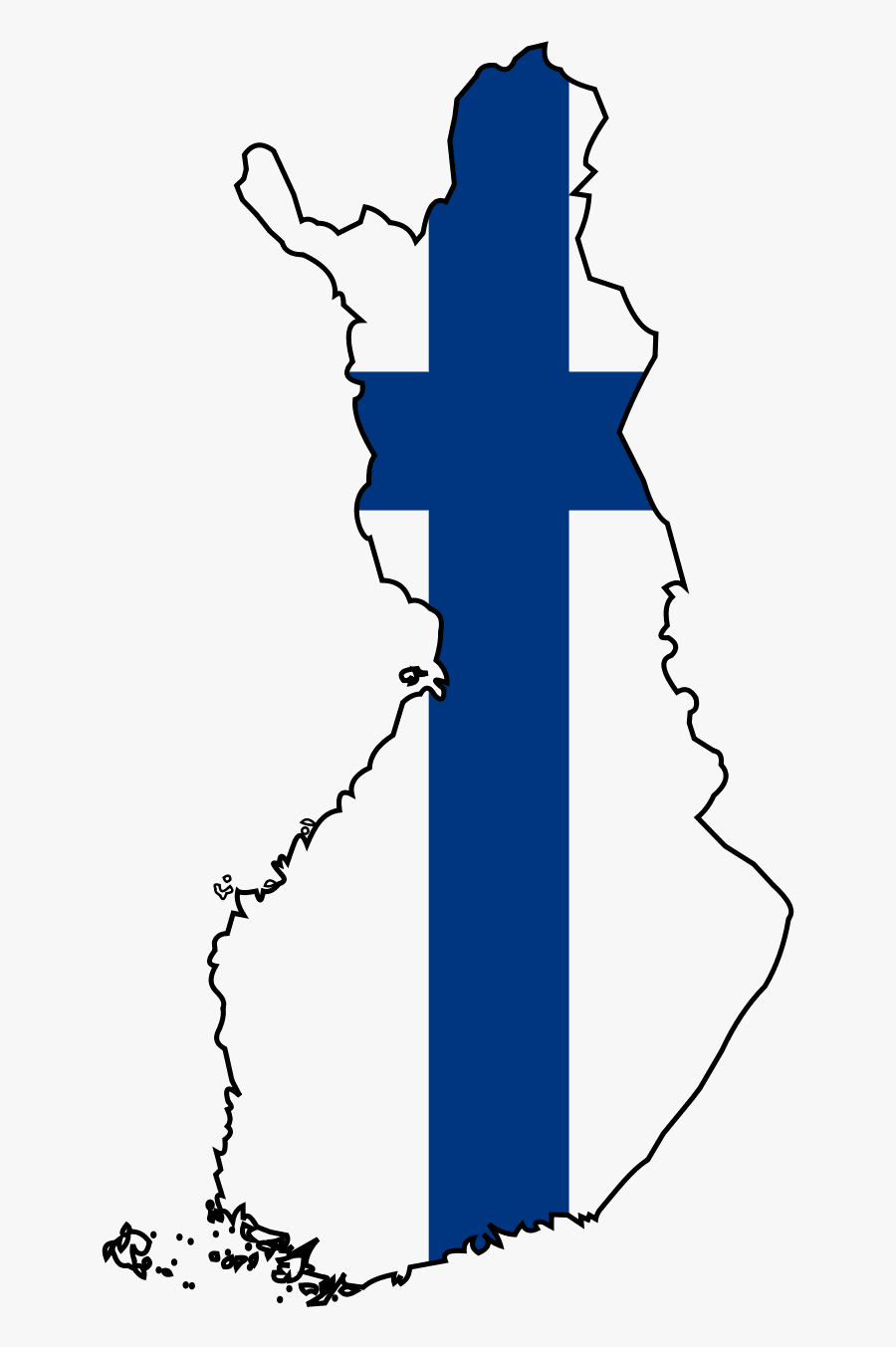 Finland Flag Map Png, Transparent Clipart