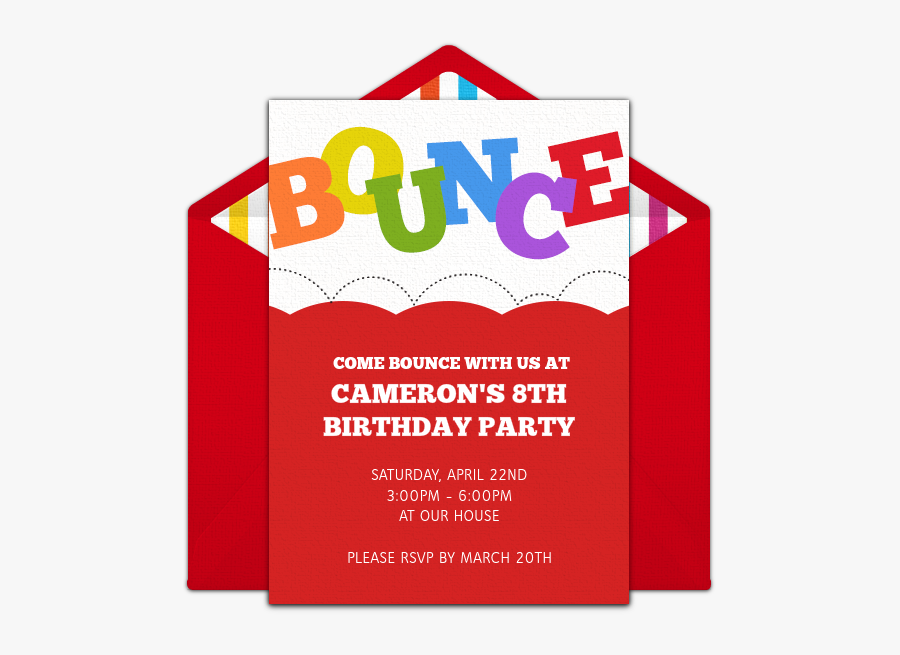 Free Bounce Invitations Pinterest - Bounce Birthday Invitations Free, Transparent Clipart