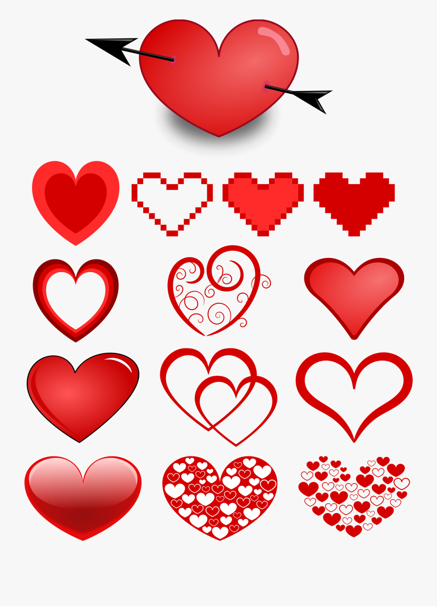 Heart Template, Transparent Clipart