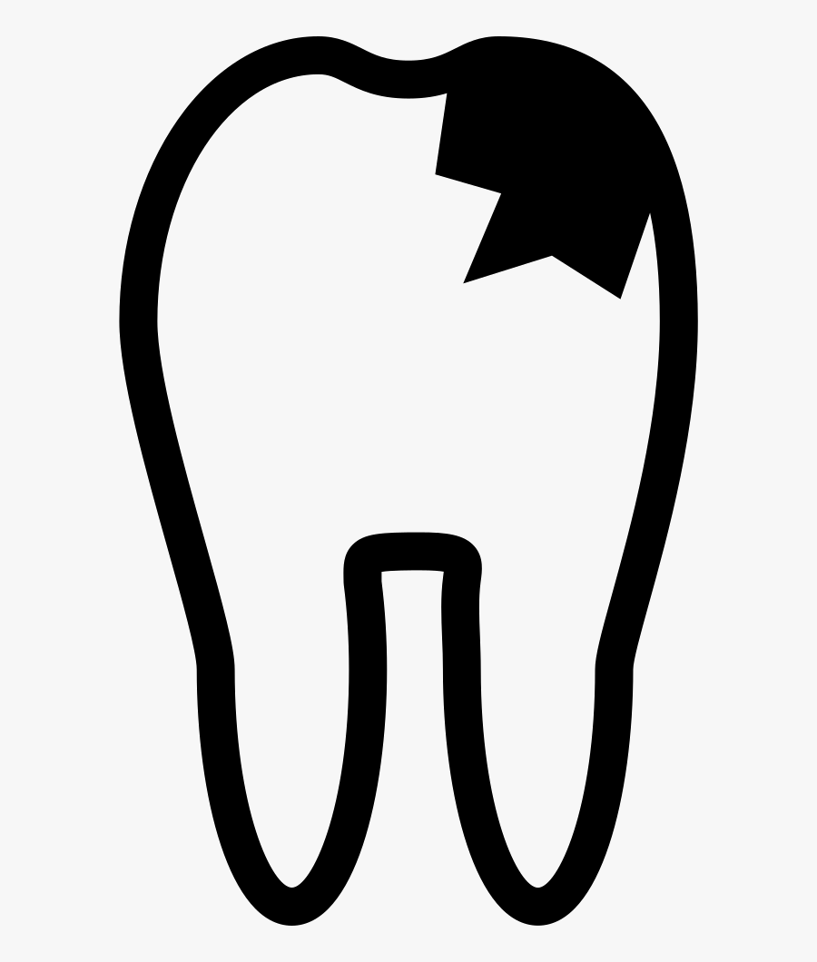 Tooth Outline With Caries - Icono Diente Caries, Transparent Clipart