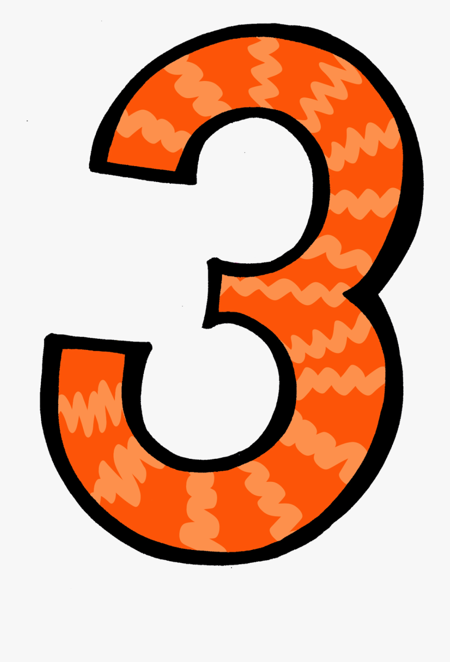 Similiar Orange Number 2 Clip Art Keywords - Three Clipart Transparent, Transparent Clipart