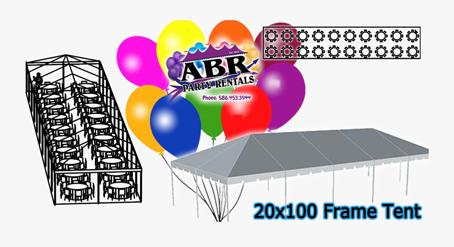 20 X 100 Frame Tent - Balloon, Transparent Clipart