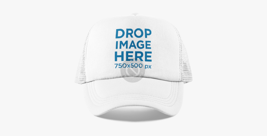 Clip Art Placeit Trucker Over A - White Hat Mockup Free, Transparent Clipart