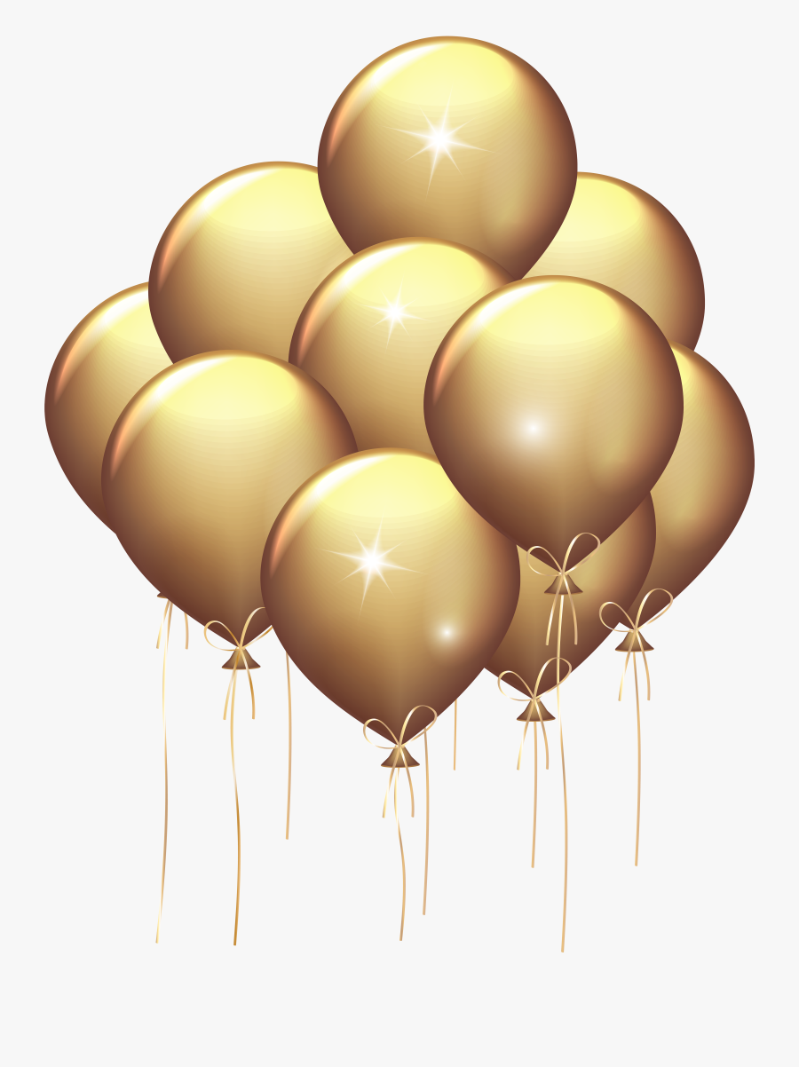 Gold Balloons Png, Transparent Clipart
