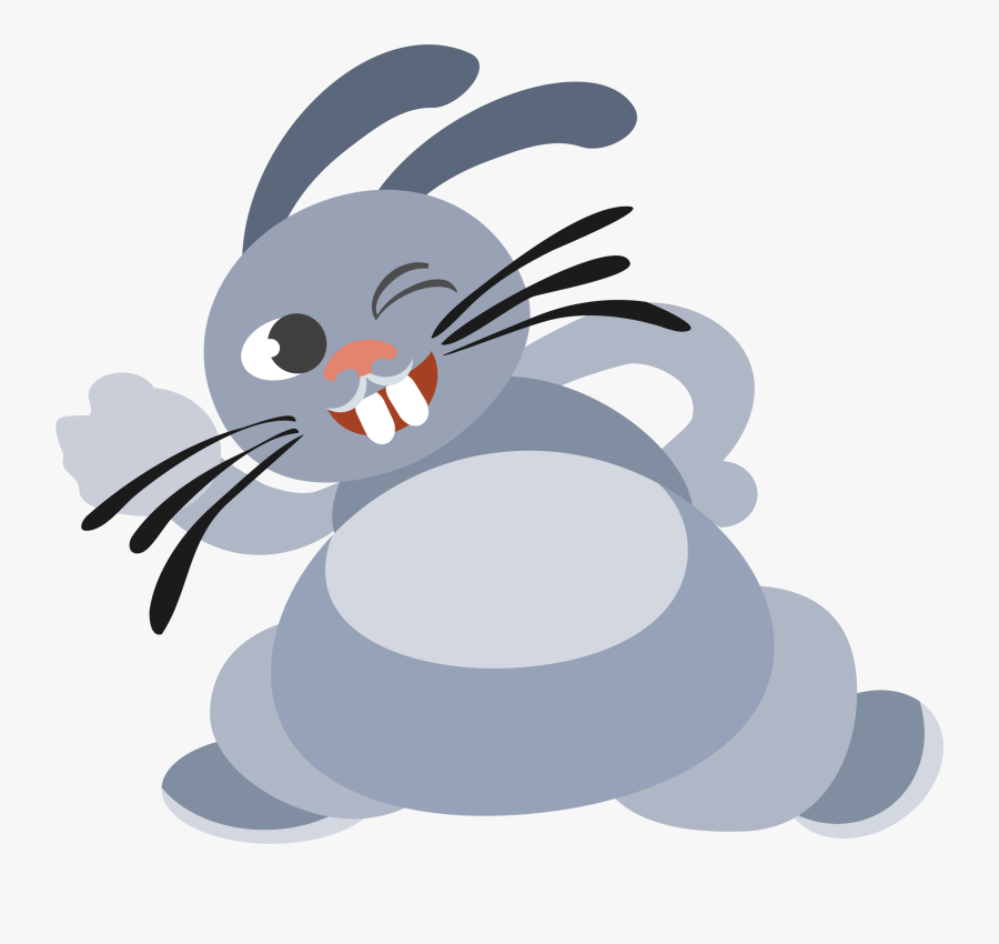 Art,vertebrate,cartoon - Winking Rabbit, Transparent Clipart