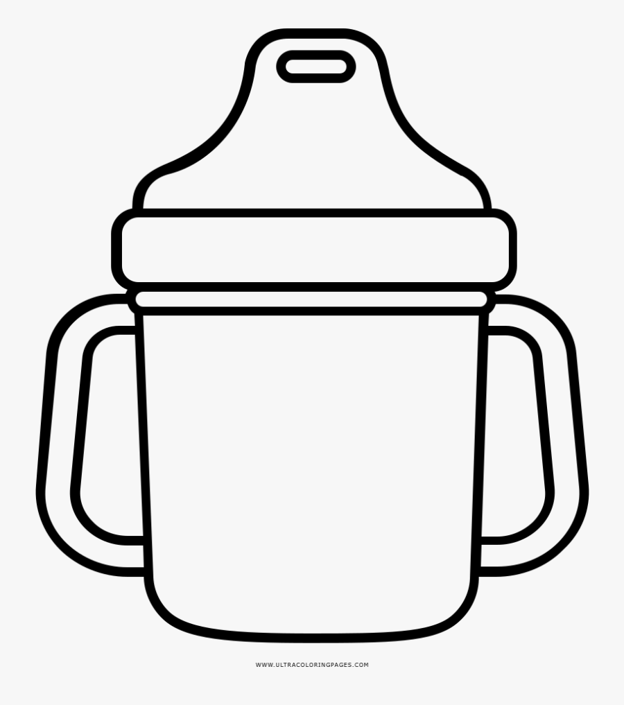 Sippy Cup Coloring Page - Baby Cup Clip Art, Transparent Clipart