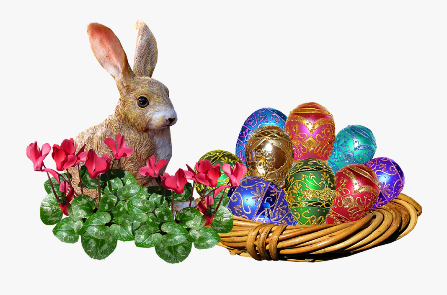 Easter, Bunny, Eggs, Basket, Rabbit - Easter Egg Bunny Rabbit, Transparent Clipart