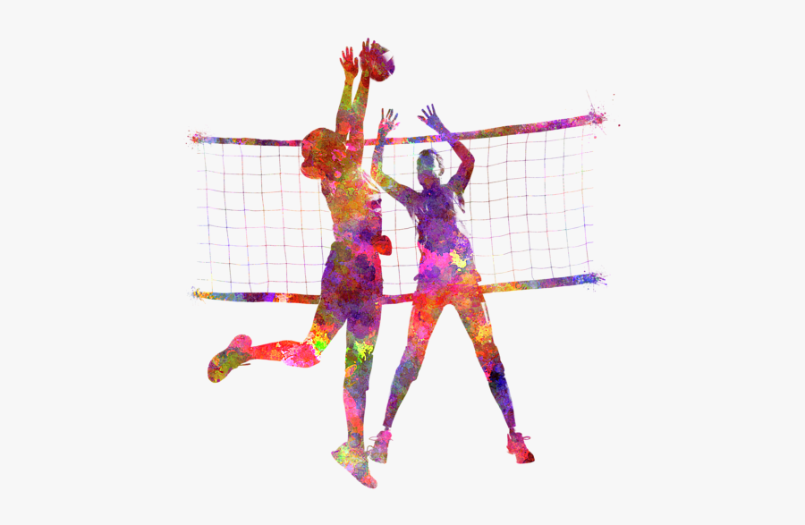 Girl Volleyball Players Png - Volleyball Painting, Transparent Clipart