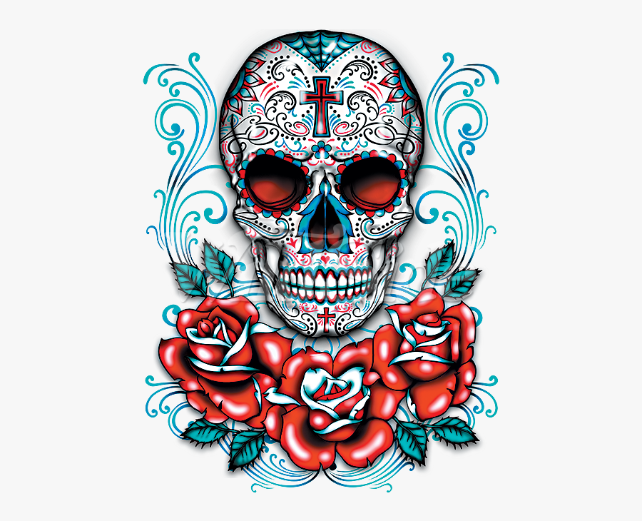 Transparent Red Skull Png - Day Of The Dead Free, Transparent Clipart